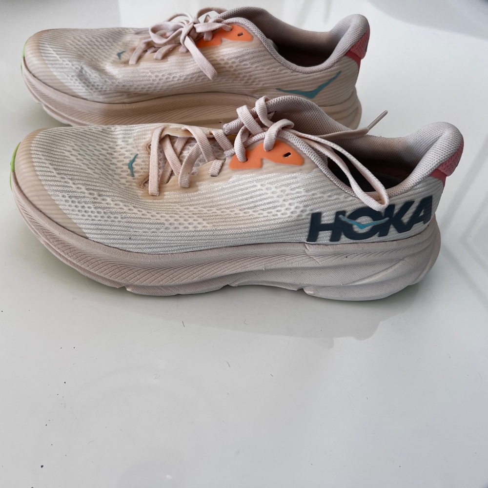 Hoka Kids Sneakers - Cream and Coral